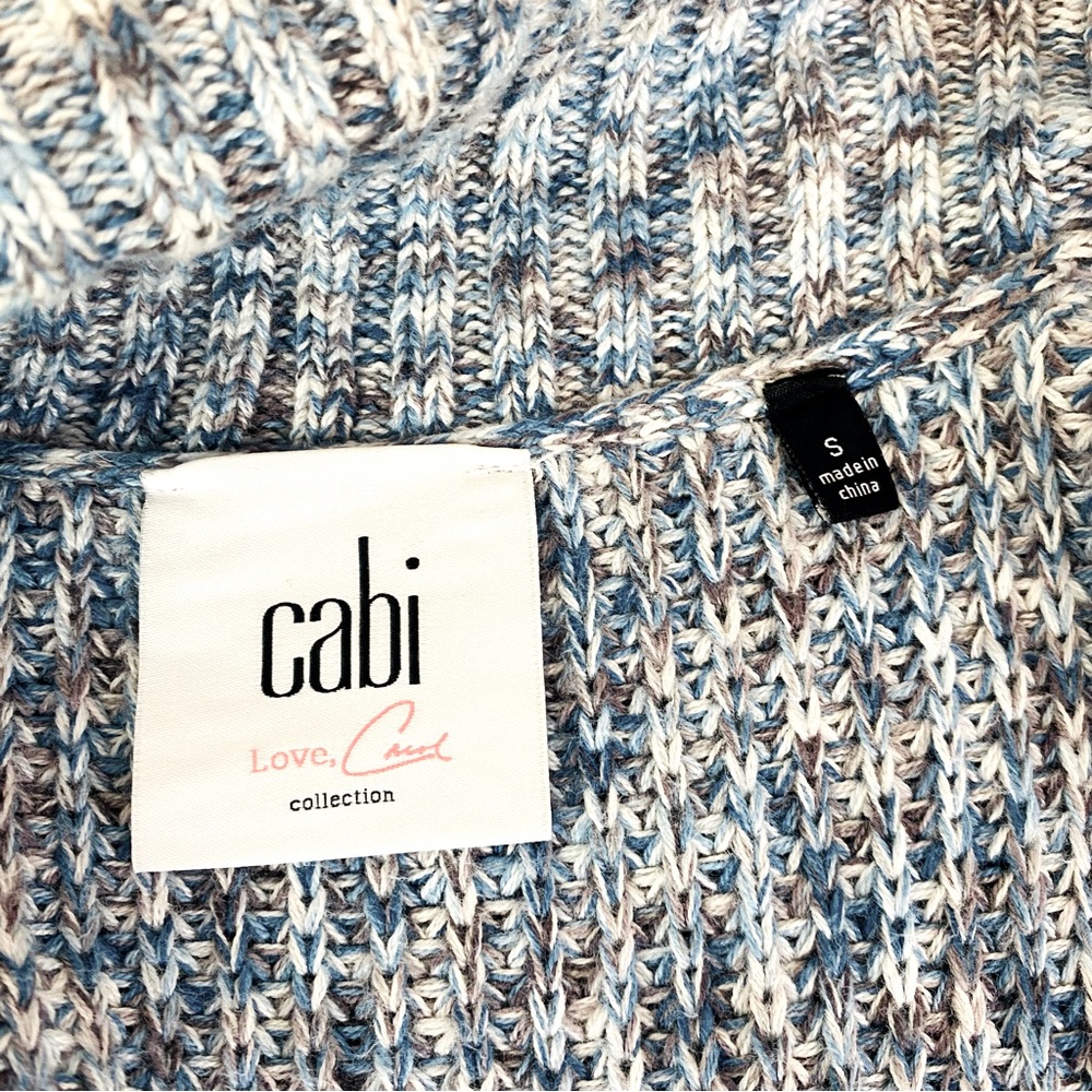 CAbi Light Blue Long Open-Knit Cardigan Vest - Picture 6 of 8
